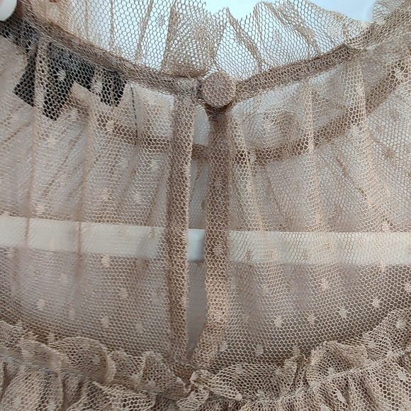 J. Crew Feminine Tan Poke A Dot Shear Tull S Long Sleeve Top - Picture 14 of 17